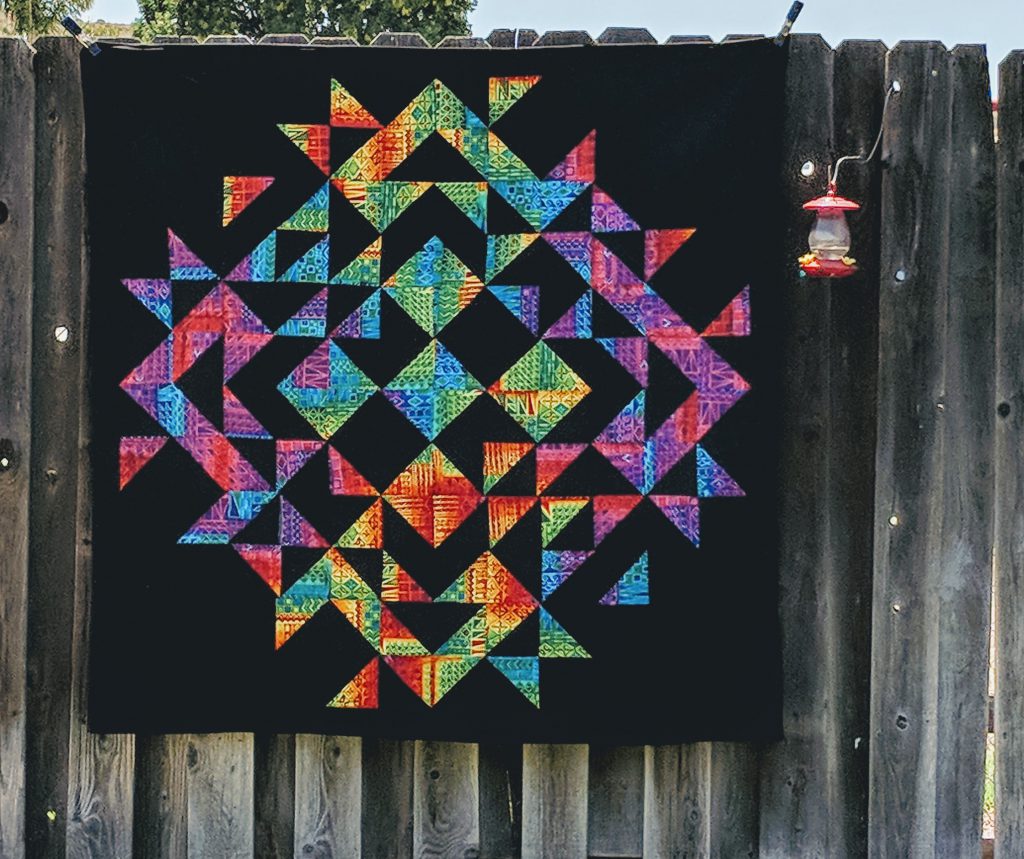 Half Square Triangle Quilt. This is two fabrics, ton's of 6.5 inch half square triangles and done #halfsquaretriangle #quilts